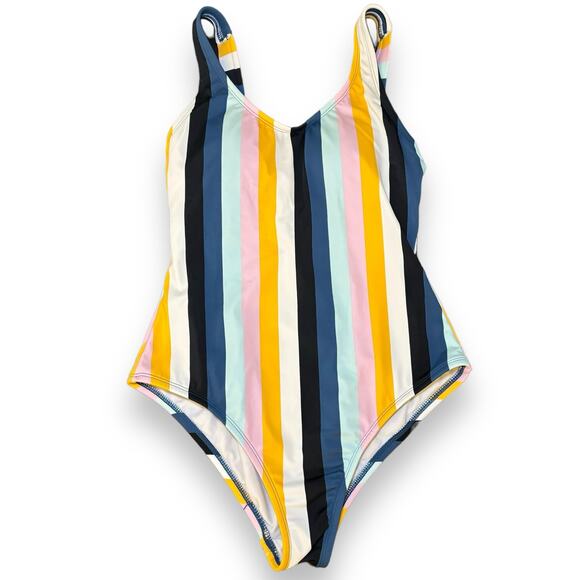 Kona Sol One Piece Swimsuit Size Small Adjustable Straps Vertical Stripes - Picture 3 of 8